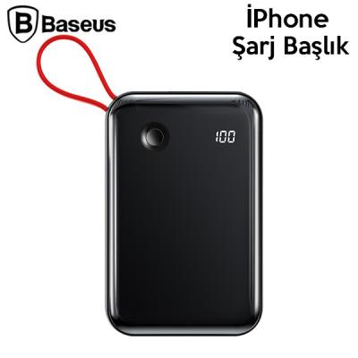 Baseus Mini S 3A 10000mAh Dijital Gösterge PowerBank+iPhone Şarj Başlık