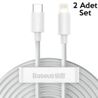 Baseus PD 20W İPhone 12,11,XS,XR USB-C to Lightning Şarj Kablosu 2 Adet Set 1.5m