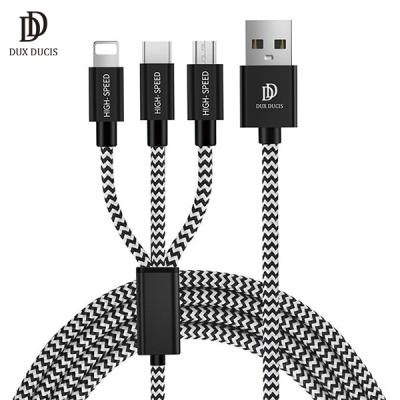 DUX DUCIS 3in1 Usb Type C-İPhone Ve Mikro Kopmaz Usb kablo Şarj