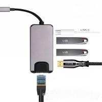 Gigabit USB 3.1 Type C To HDMI 2xusb 3.0 RJ45 Ethernet Dönüştürücü Adaptör