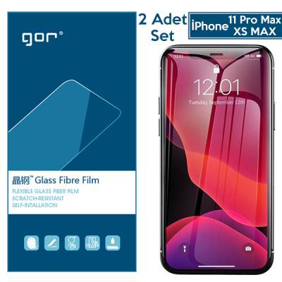 GOR İPhone 11 Pro Max XS MAX 6.5 Flexible Nano Glass Ekran Koruyucu 2 adet Set