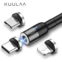 KUULAA 1M Magnetic-Mıknatıslı Usb Şarj Kablosu 3 Başlık（iPhone+Type-C+Micro
