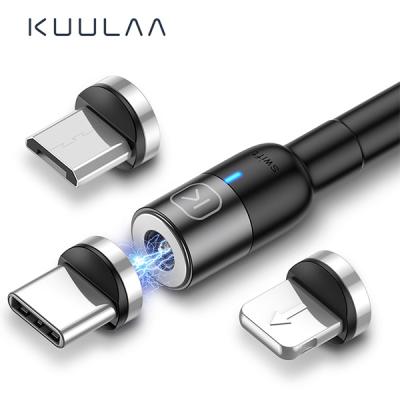 KUULAA 1M Magnetic-Mıknatıslı Usb Şarj Kablosu 3 Başlık?iPhone+Type-C+Micro