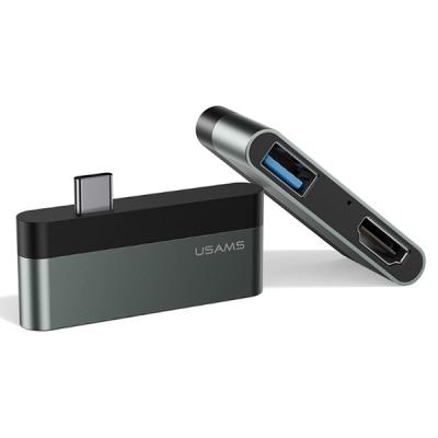 USAMS US-SJ462 USB-C to USB 3.0 - HDMI 1.4  Mini Cevirici Hub