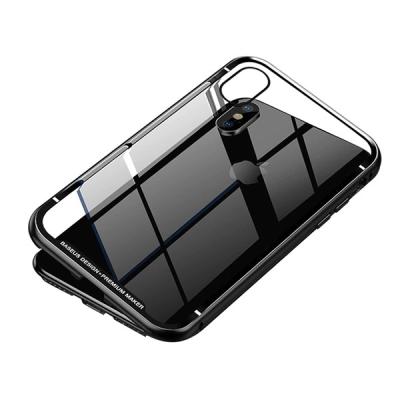 Baseus İPhone XR Arkası Cam Manyetik Metal Frame Kılıf