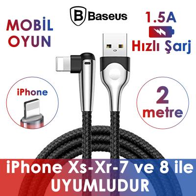 Baseus MVP iPhone XS için 1.5A Mobil Oyuncu USB Şarj Kablosu 2 Mt