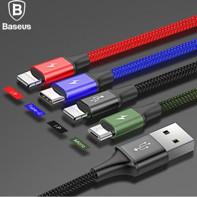 Baseus 4in1 iPhone 2 USB Type-C Mikro-USB Hızlı Şarj Kablosu