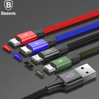Baseus 4in1 Mikro Usb+iPhone+Type-C USB Hızlı Şarj Kablosu