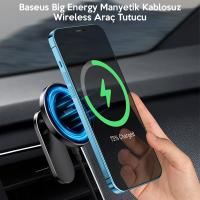 Baseus Big Energy Manyetik Kablosuz Wireless Araç Telefon Tutucu