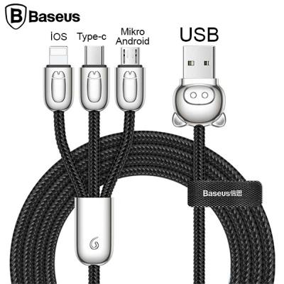 Baseus CAMLT 3in1 Type-C iPhone Mikro-USB Halat Çoklu Usb Kablosu