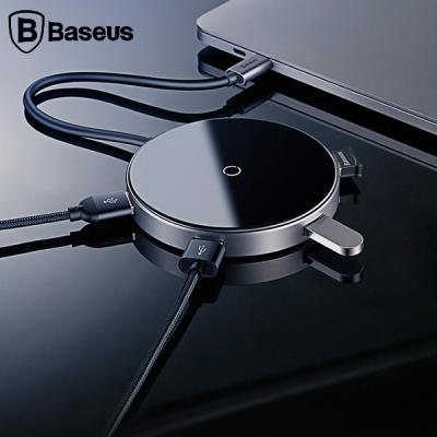 Baseus Circular Mirror Masaüstü Kablosuz Şarj Aleti+Usb 3.0 HUB