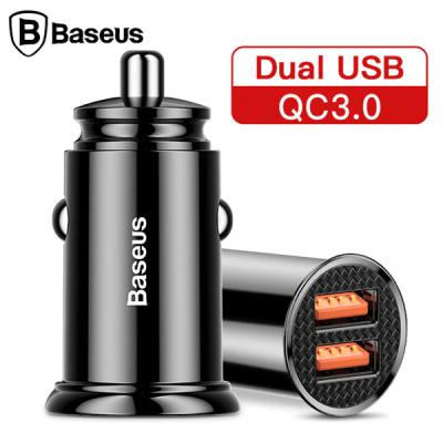 Baseus Circular Plastic A+A Dual QC3.0 Hızlı Araç Şarj Cihazı 30W CCALL-YD0