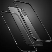 Baseus iPhone XS Max Arkası Cam Manyetik Metal Frame Kılıf