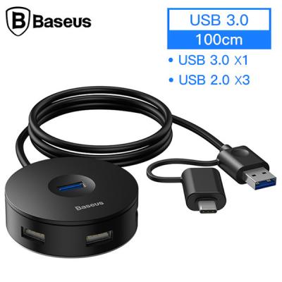 Baseus RoundBox 4in1 HUB Type-C+USB3.0*1+USB2.0*3 Adaptör 1mt