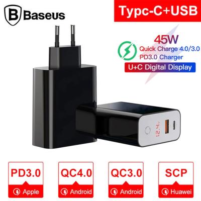 Baseus Speed PPS Touch Dijital Ekran QC 4.0 3.0 45W Hızlı Şarj Aleti