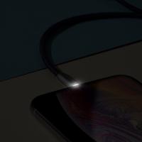 Baseus Torch Series Çinko Halat iPhone Led Işıklı Usb Şarj Kablosu 2.4A 1 Metre
