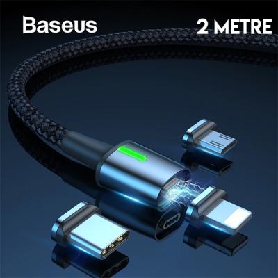 Baseus Zinc Manyetik USB Şarj Kablosu 3in1 iPhone+Type-C+Mikro 2m