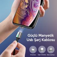 Baseus Zinc Manyetik USB Şarj Kablosu 3in1 iPhone+Type-C+Mikro 2m