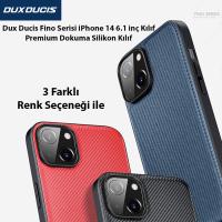 Dux Ducis Fino iPhone 14 Kılıfı Premium Dokuma Silikon Kılıf