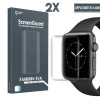 Gor Apple Watch 4 40mm 3D Kavisli Darbe Emici Ekran Koruyucu 2′li Full Kaplama
