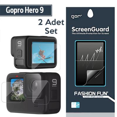 GOR Gopro Hero 9 3in1 Darbe Emici Ekran Koruyucu (2 SET)
