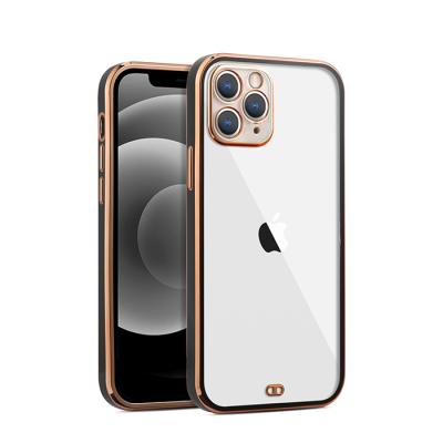 iPhone 11 Pro Max 6.5 Gold Çerçeve Kamera Korumalı Bumper Kılıf