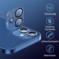 iPhone 12 Mini 3D Full Tempered Glass Cam Kamera Koruyucu