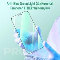 iPhone 12 Mini Anti-Blue Green Göz Koruma Full Ekran Koruyucu Tempered