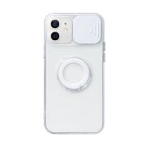iPhone 12 Sürgülü Kamera Lens Koruma Yüzük Standlı Silikon Kılıf