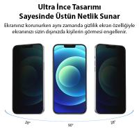 iPhone 13 Mini 3D Full Privacy Gizli Cam Ekran Koruyucu Anti-Spy