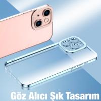 iPhone 13 Mini Renkli Kenar Fashion Lazer Çerçeve Silikon Kılıf