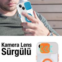 iPhone 13 Mini Sürgülü Kamera Lens Korumalı Yüzük Silikon Kılıf