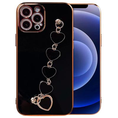 iPhone 13 Pro Max Kalp Bileklik Tutucu Lüx Silikon Askılı Kılıf