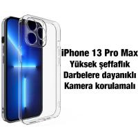 iPhone 13 Pro Max Kamera Koruma Ultra İnce Şeffaf Silikon Kılıf