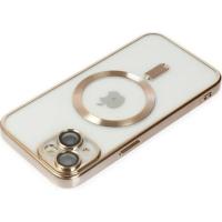iPhone 14 6.1 Renkli Kenar Lazer Çerçeveli Magsafe Silikon Kılıf