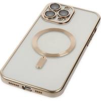 iPhone 14 Pro Renkli Kenar Lazer Çerçeveli Magsafe Silikon Kılıf