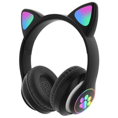 Kedi Kulak Kulaküstü Led Işıklı Bluetooth 5.0 Kablosuz Kulaklık