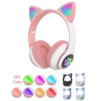 Kedi Kulak Kulaküstü Led Işıklı Bluetooth 5.0 Kablosuz Kulaklık