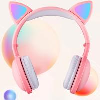 Kedi Tasarımlı Kulak Üstü BT 5.0 Kablosuz Bluetooth Kulaklık