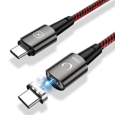 KUULAA Manyetik 100W 5A Kevlar USB Type-C Hızlı Şarj Kablosu 1mt PD