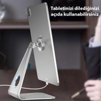 Metal Masa Üstü Standlı Mıknatıslı Tablet ve Telefon Tutucu