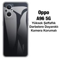 OPPO A96 5G Kamera Korumalı Ultra İnce Şeffaf Silikon Kılıf