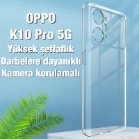 OPPO K10 Pro 5G Kamera Korumalı Ultra İnce Şeffaf Silikon Kılıf