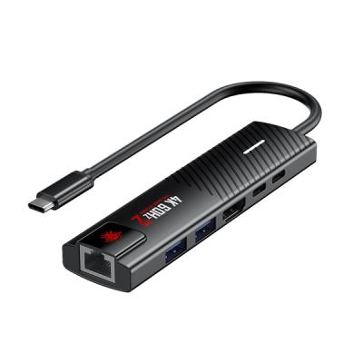 Plextone GS1 6in1 Type-C HDMI RJ45 100W Hızlı Şarj Hub Adaptör Dönüştürücü Çeviri 4K-60Hz USB3.0