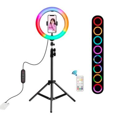 PULUZ 10.2inç RGB Renkli Ring Light 110cm Tripod Selfie Işık Seti