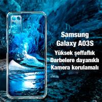 Samsung Galaxy A03S Kamera Koruma Ultra İnce Şefaf Silikon Kılıf