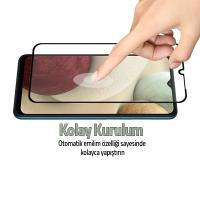 Samsung Galaxy A12 Glue Full Kaplama Tempered Cam Ekran Koruyucu