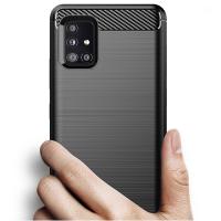 Samsung Galaxy A51 Brushed Carbon Fiber Silikon Kılıf