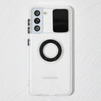Samsung Galaxy S22 Sürgülü Kamera Korumalı Yüzüklü Silikon Kılıf