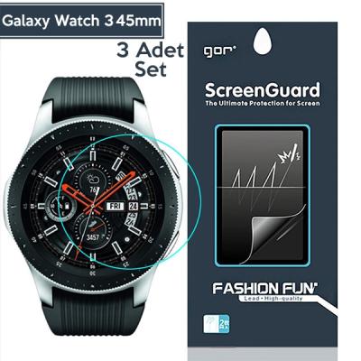 Samsung Galaxy Watch 3 45mm Darbe Emici Ekran Koruyucu 3 Adet Set